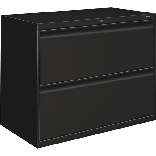 Lateral File, 2-Drawer, With Lock, 36"x18"x28", Black