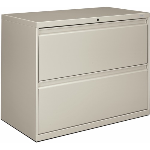 2-Drawer Lateral File, With Lock, 36"x19-1/4"x28-3/8", Light Gray