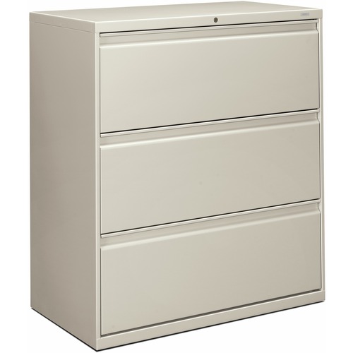 3-Drawer Lateral File, With Lock, 36"x19-1/4"x40-7/8", Lt Gray