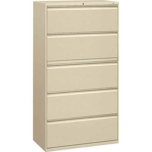 5-Drawer Lateral File, With Lock, 36"x19-1/4"x67", Putty