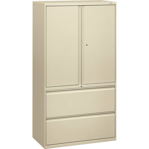 Lateral File, With Storage, 2-Drawer, 36" x 18" x 64-1/2", Putty