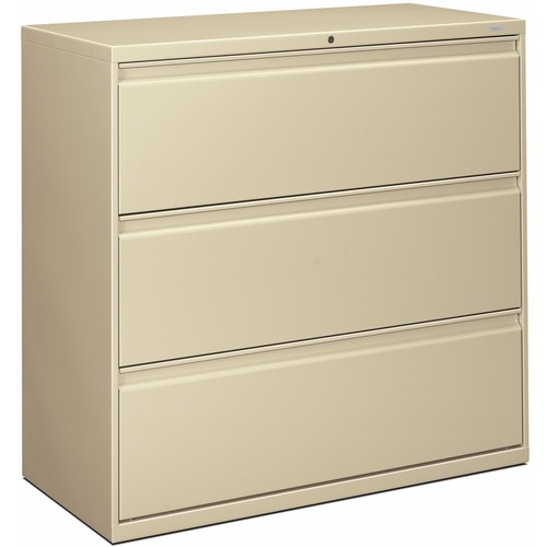 3-Drawer Lateral File, With Lock, 42"x19-1/4"x40-7/8", Putty
