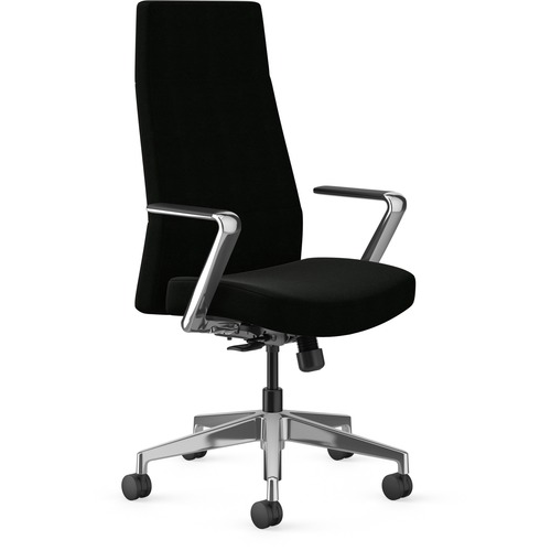 High-Back Chair, Cofi, 25-1/4"x27-1/2"x43-1/4"-48-1/4", Black