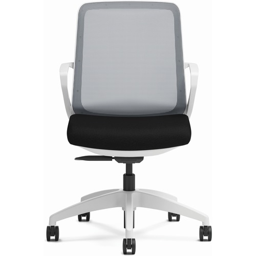 Task Chair, Black Fabric, 27"x27"x41", DW Frame/Fog Mesh Back