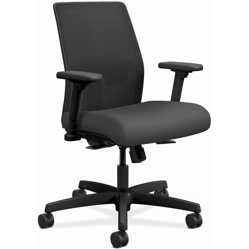 Task Chair, Mesh Back, 26" x 26-1/2" x 40-1/2", Iron Ore Fabric
