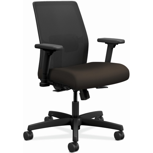 Task Chair, Mesh Back, 26" x 26-1/2" x 40-1/2", Espresso Fabric