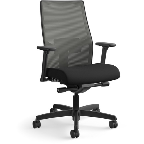 Task Chair, Mesh Back, 27" x 28-1/2" x 44-1/2", Charcoal/Black