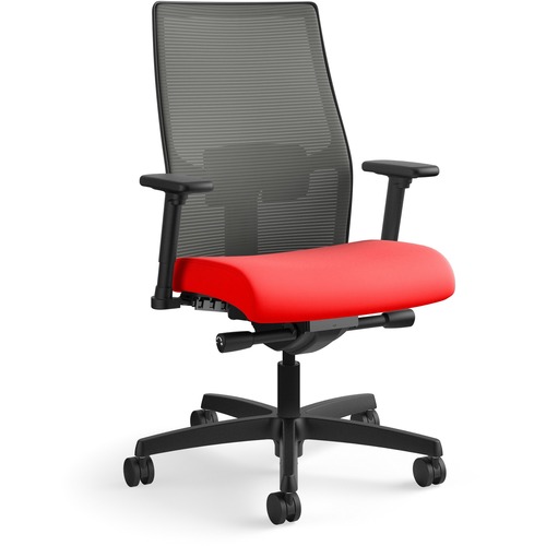Task Chair, Mesh Back, 27" x 28-1/2" x 44-1/2", CCL/Ruby/Black