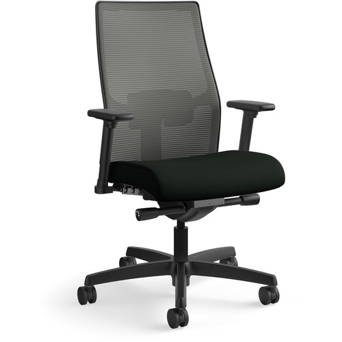 Task Chair, Mesh Back, Vinyl Seat, 27" x 28-1/2" x 44-1/2", CCL/Black