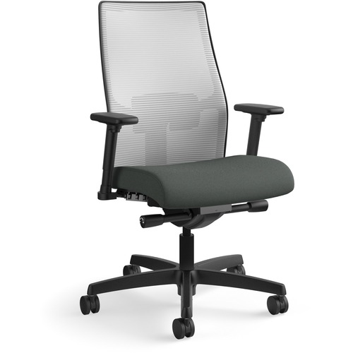 Task Chair, Mesh Back, 27"x28-1/2"x44-1/2", Fog/Iron Ore/Black