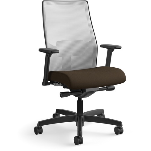 Task Chair, Mesh Back, 27"x28-1/2"x44-1/2", Fog/Espresso/Black