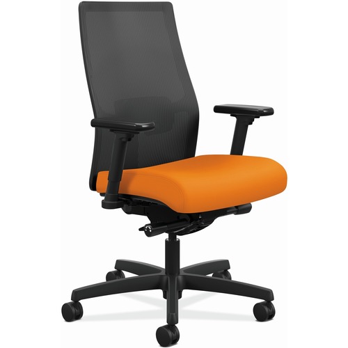 Task Chair, Mesh Back, 27"x28-1/2"x44-1/2", Apricot/Black