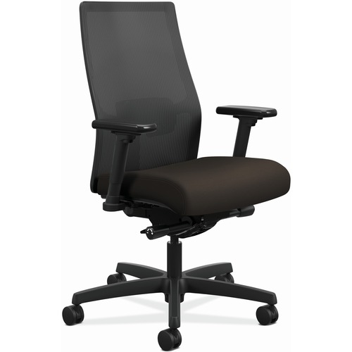 Task Chair, Mesh Back, 27"x28-1/2"x44-1/2", Espresso/Black