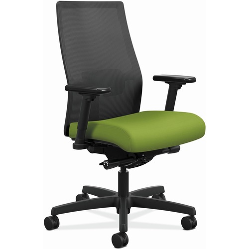 Task Chair, Mesh Back, 27" x 28-1/2" x 44-1/2", Pear/Black