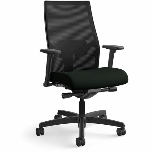 Chair, Midback, Adjustable Arm, Black