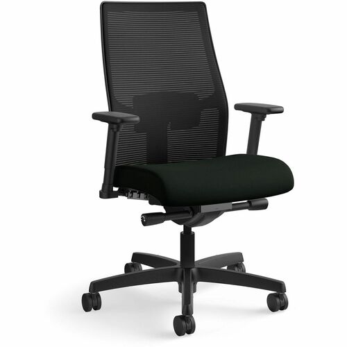 Chair, Task, Adjustable Arm, Mid-Back, Black