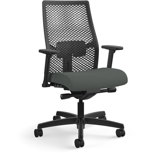 Task Chair, ReActiv Back, 27"x28-1/2"x44-1/2", Iron Ore/Black