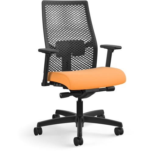 Task Chair, ReActiv Back, 27"x28-1/2"x44-1/2", Apricot/Black