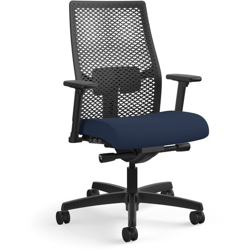Task Chair, ReActiv Back, 27" x 28-1/2" x 44-1/2", Navy/Black