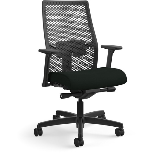 Task Chair, ReActiv Back, Vinyl Seat, 27" x 28-1/2" x 44-1/2", Black