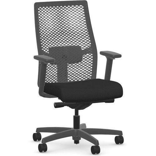 Task Chair, ReActiv Back, Adj Arms, 27" x 28-1/2" x 44-1/2", Black
