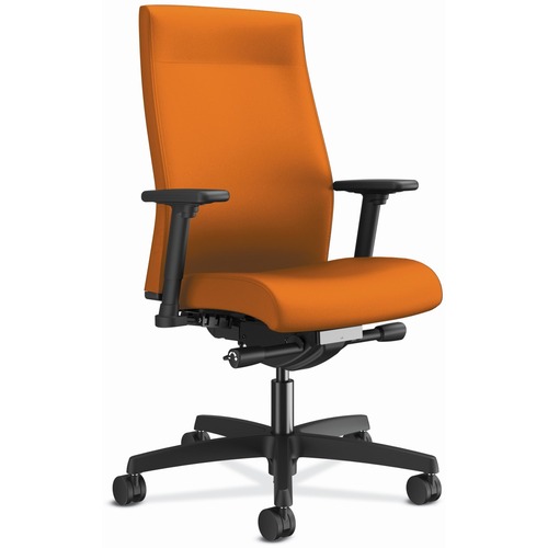 Task Chair, 27" x 28-1/2" x 44-1/2", Apricot/Black Frame