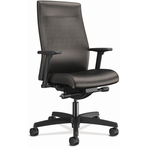 Chair, Task, Medium Back, Vinyl, Black