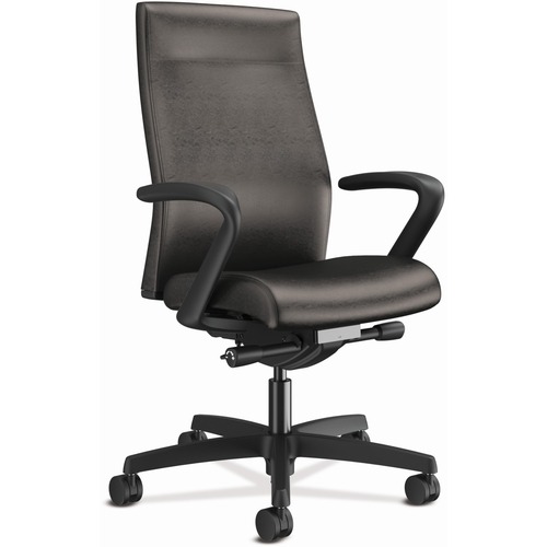 Chair, Task, Medium Back, Fixed Arm, Black