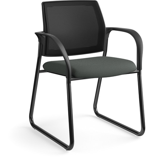 Guest Chair, Sled Base, 25" x 21-3/4" x 33-1/2", Iron Ore