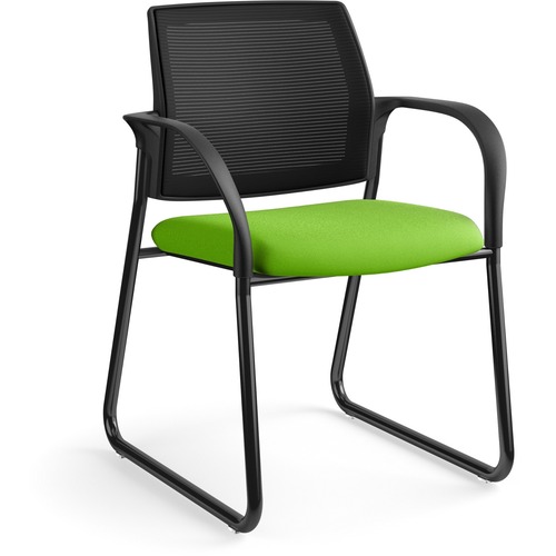 Guest Chair, Sled Base, 25" x 21-3/4" x 33-1/2", Pear