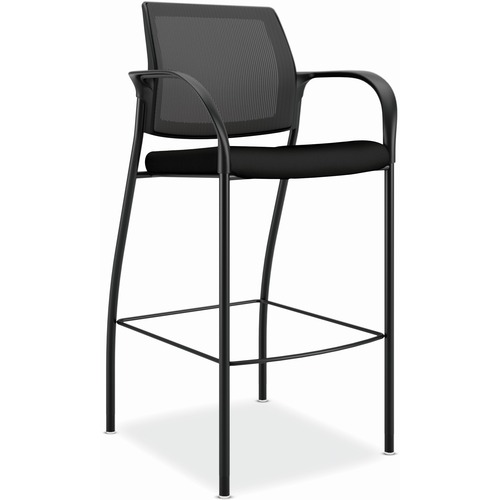 Stool, Cafe, 4-Leg, With Arms, Black