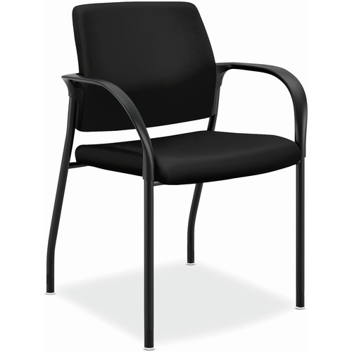 Stacking Chair, W/Glides, 25"x21-3/4"x33-1/2", Black Vinyl