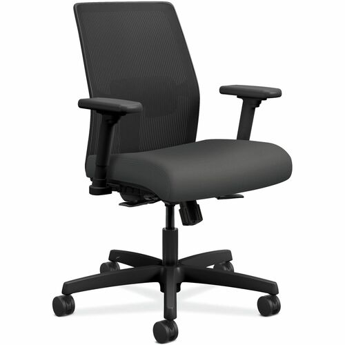 Task Chair, Mesh Back, 26" x 26-1/2" x 40-1/2", Iron Ore Fabric