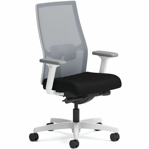 Task Chair, 27" x 24" x 43-3/2", Fog Mesh Back/Non-Yellow Seat/White Frame