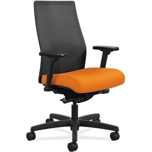 Task Chair, Mesh Back, 27"x28-1/2"x44-1/2", Apricot/Black