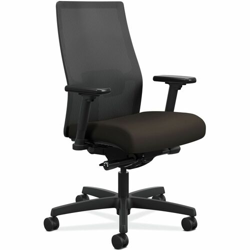 Task Chair, Mesh Back, 27"x28-1/2"x44-1/2", Espresso/Black