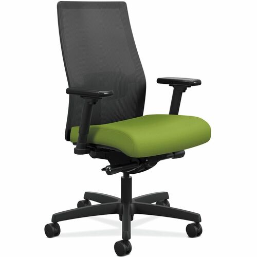 Task Chair, Mesh Back, 27" x 28-1/2" x 44-1/2", Pear/Black