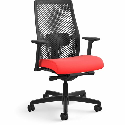 Task Chair, ReActiv Back, 27" x 28-1/2" x 44-1/2", Ruby/Black