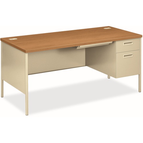 Desk, Single Pedestal, Right, Harvest/Python