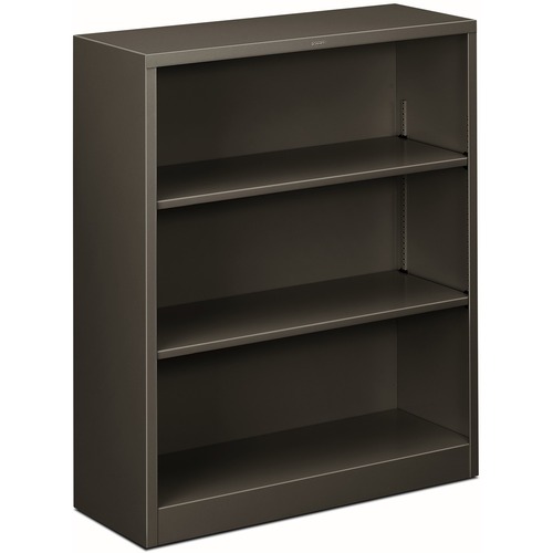 Bookcase, 3 Shelf, Metal, 41" Height, Clear Coat