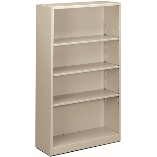Bookcase, 4 Shelf, 60" Height, Light Gray