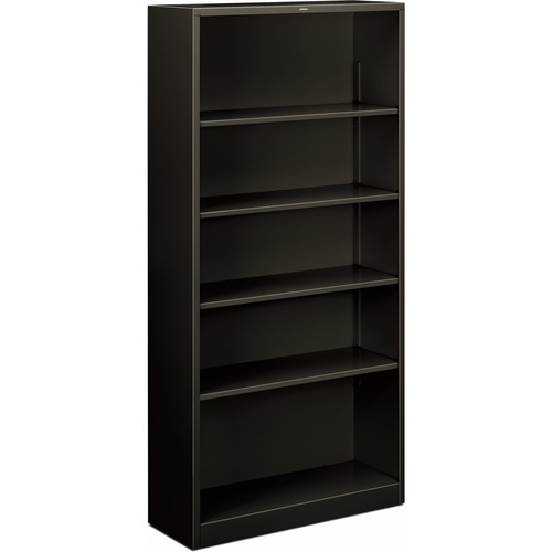 Bookcase, 5 Shelf, 72" H, Black