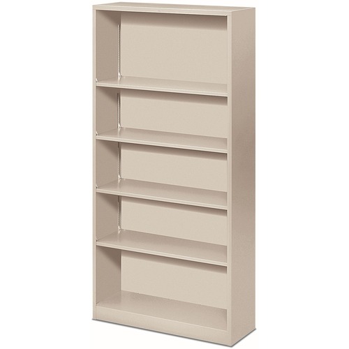 Bookcase, 5 Shelf, 72" H, Light Gray