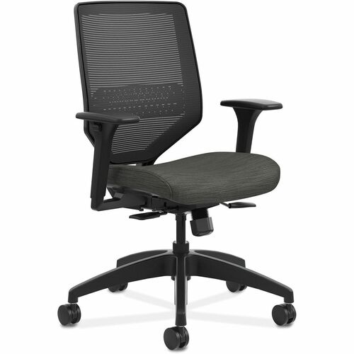 Task Chair, Mesh Back, Adjust Lumbar, 29-3/4" W x 29" D x 42" H, Black