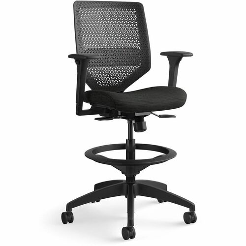 Stool, Reac, Back, With Arms, Black