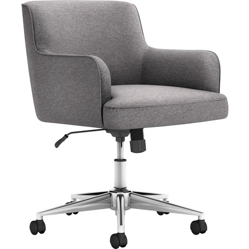 Task Chair, Fabric, Synchro, 23" x 24-4/5" x 34", Gray/Chrome