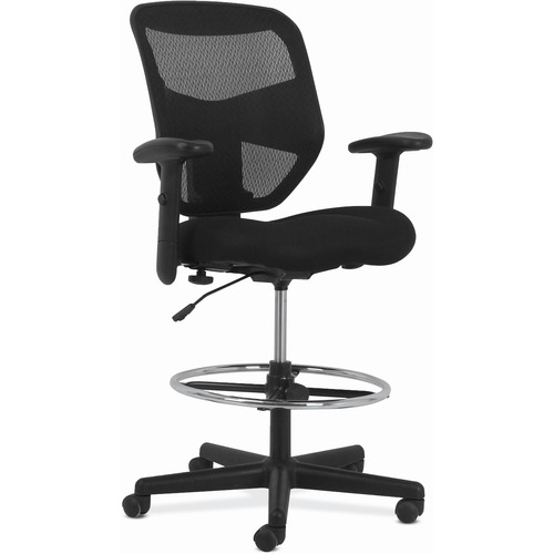 Stool, Task, Hiback, Mesh, Black
