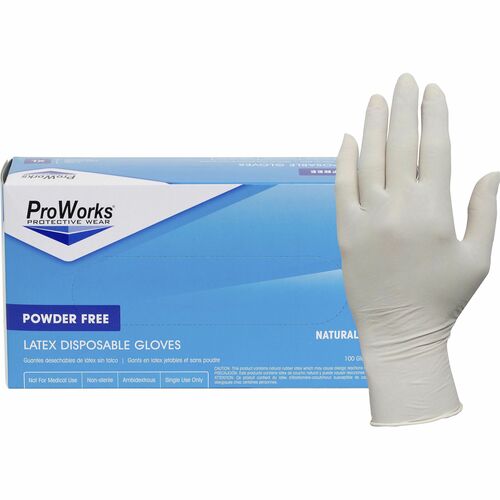 Gloves, Latex, Disposable, 5 Mil, 9-1/2" L, XL, NL, 100/BX Per Carton 10/CT