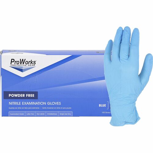 Gloves, Exam, Nitrile, 4 Mil, 9-1/2" L, Medium, Blue, 100/BX Per Carton 10/CT