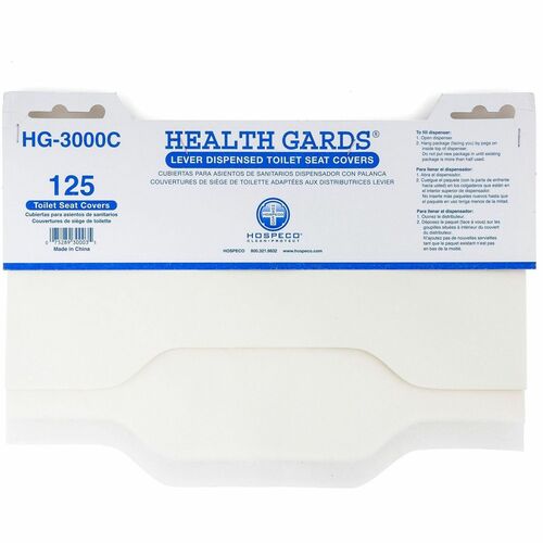 Health Gards Lever Dispense Toilet Seat Covers, 125/PK 24/CT